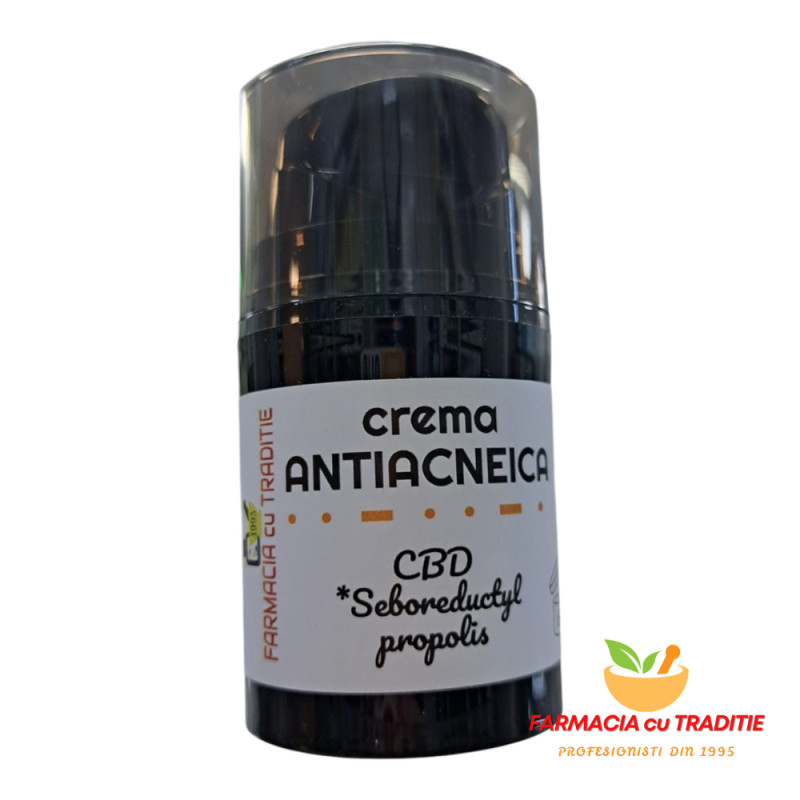 CREMA naturala INGRIJIRE TEN ACNEIC cu CBD, Seboreductyl, Propolis, Neem si Chimen negru -40g