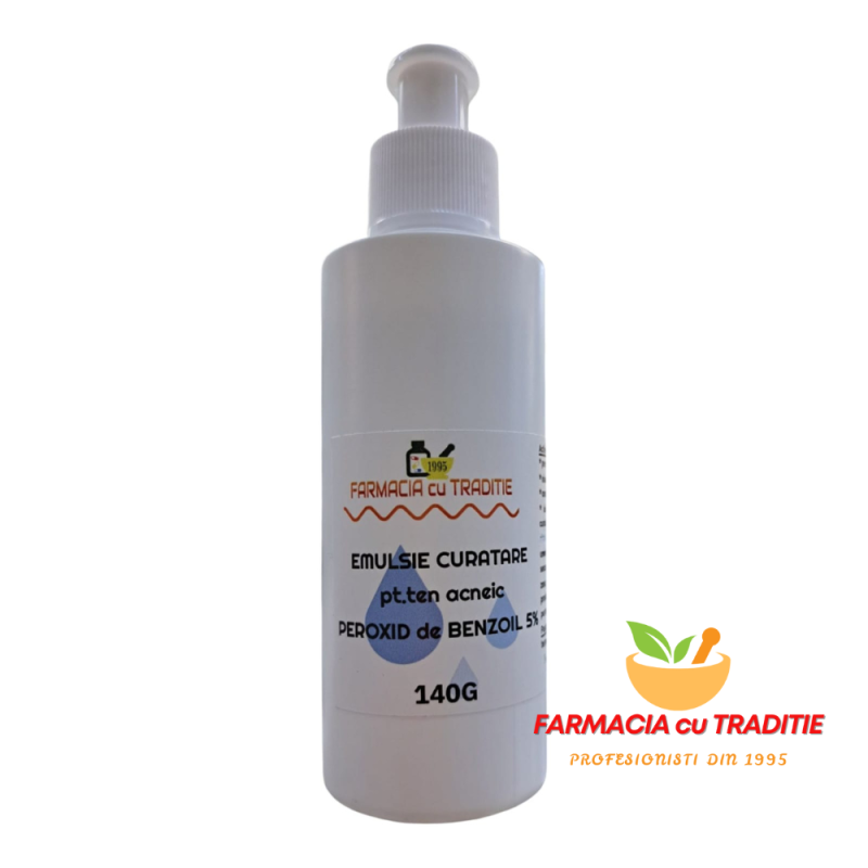 EMULSIE DE CURATARE TEN ACNEIC cu Peroxid de Benzoil 5%, Niacinamida si Ceramide. 130g