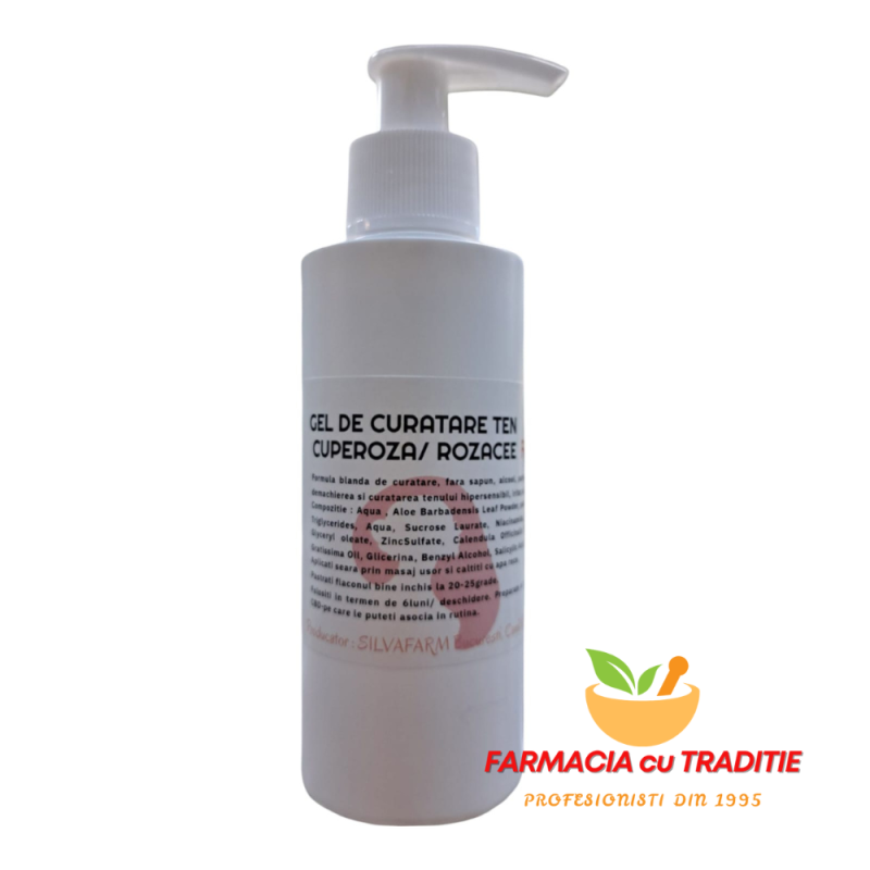 GEL DE CURATARE PENTRU TEN CU ROSEATA/CUPEROZA.130ML