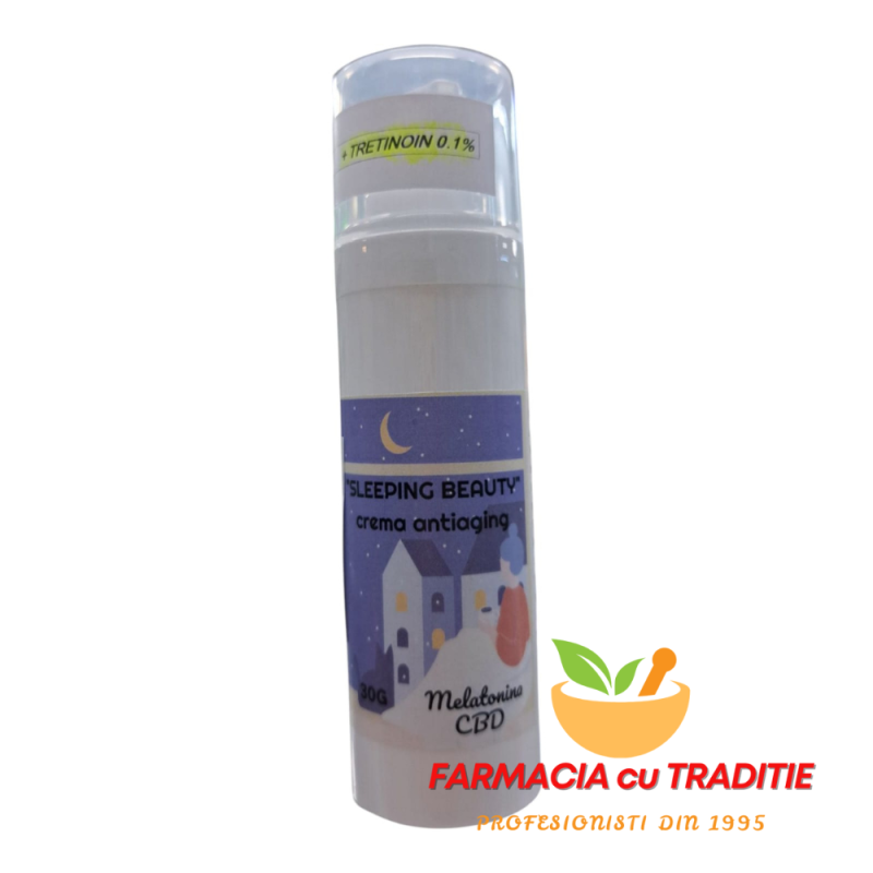 CREMA SLEEPING BEAUTY - cu TRETINOIN 0.1%, Melatonina, CBD si  - in baza transdermica - 30g