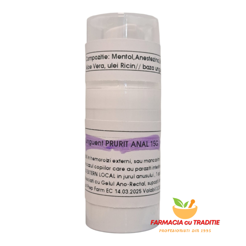 UNGUENT ANTI PRURIT ANAL cu Anestezina si Mentol 15G