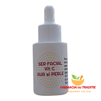 SERUM FACIAL cu Vitamina C lipozomala, Aur si Perle. 30g