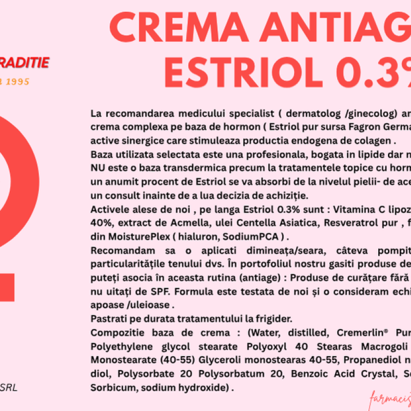 CREMA ANTIAGE CU ESTRIOL 0.3% 30G