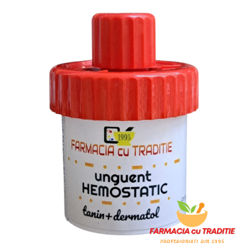 UNGUENT HEMOSTATIC CICATRIZANT epistaxis si sangerari superficiale . cu Tanin si Dermatol -20g