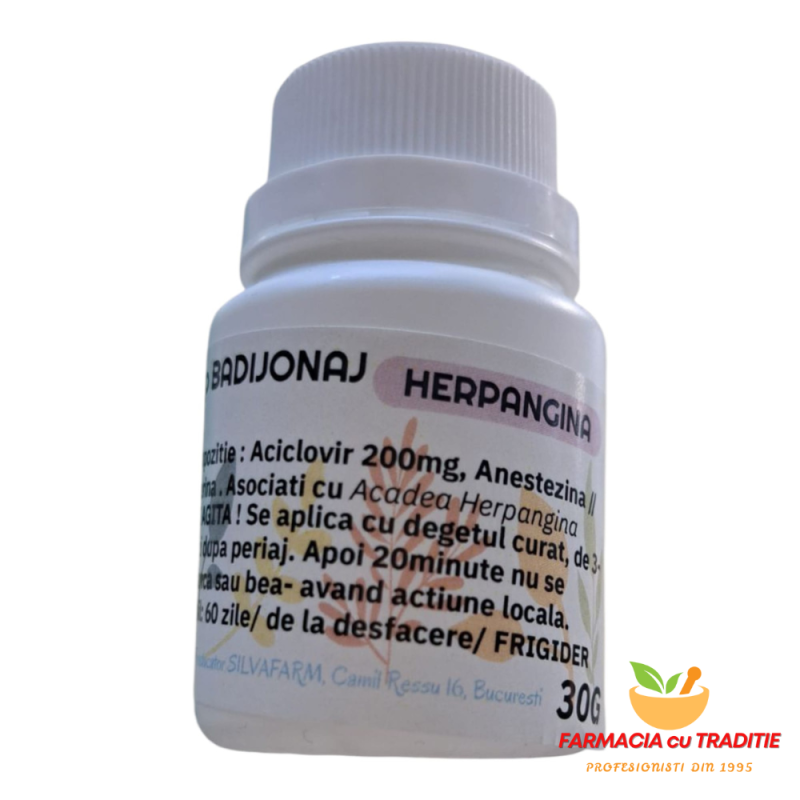 BADIJONAJ BUCAL cu ACICLOVIR tratament HERPANGINA 30g
