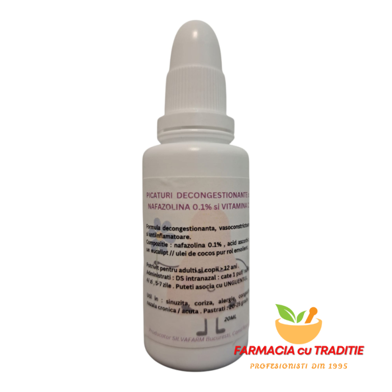 SPRAY NAZAL DECONGESTIONANT cu NAFAZOLINA 0.1% si VITAMINA C. 20ml 