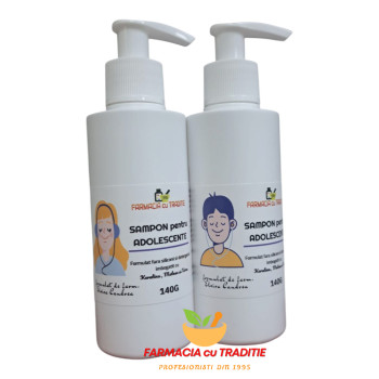 SAMPON NATURAL FARA SLS pentru ADOLESCENTI: keratina, proteina din matase-150G