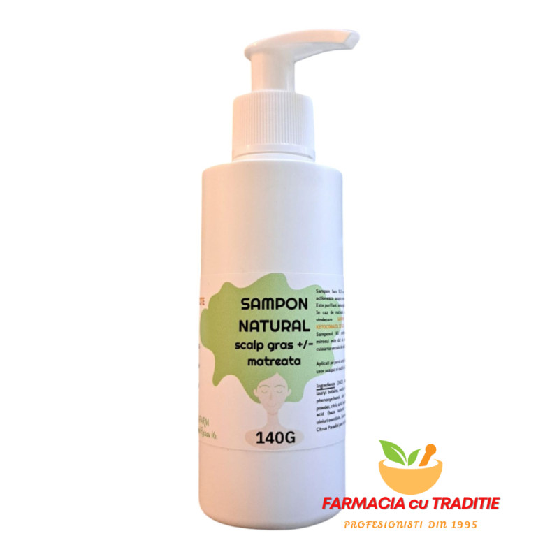 SAMPON NATURAL SCALP GRAS sau ANTIMATREATA cu dafin si grapefruit. FARA SLS -140ml