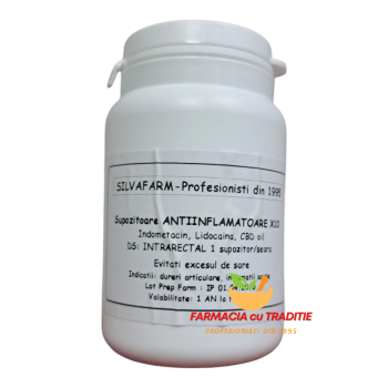 SUPOZITOARE ANTIINFLAMATOARE, ANALGEZICE cu Indometacin, Lidocaina si CBD oil x10