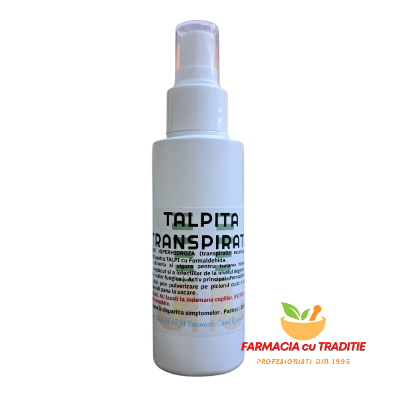 TRATAMENT HIPERHIDROZA (transpiratie excesiva) si MIROS NEPLACUT pentru TALPI cu Formaldehida -100G